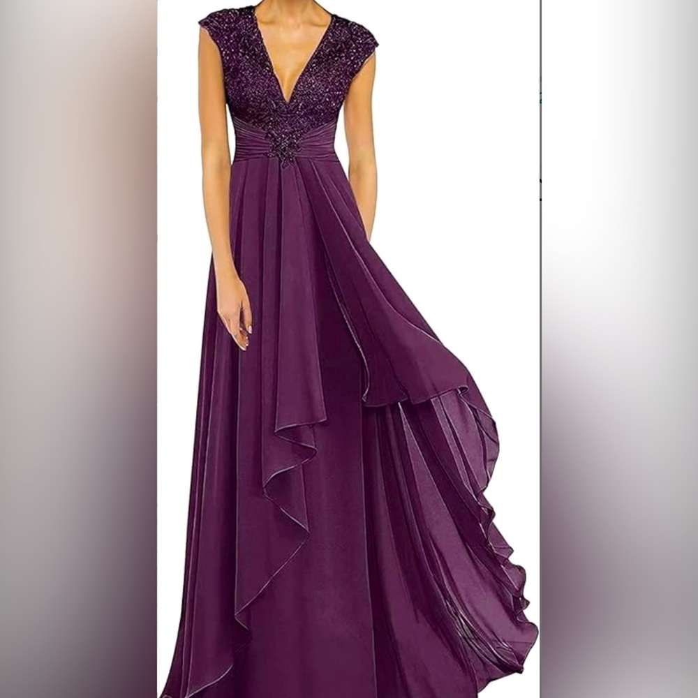 Prom Season: Gralre Women's V Neck Lace Formal Dress, Long Dresses